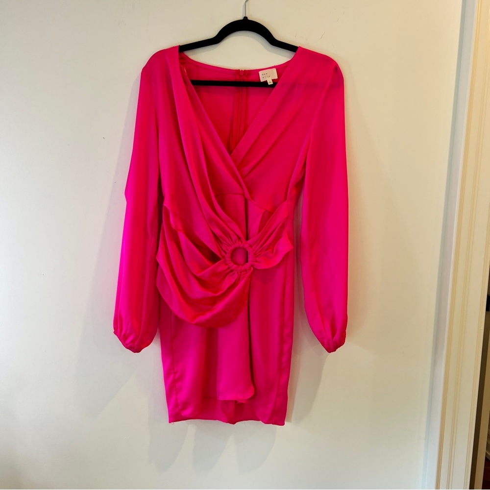 Vibrant Pink Long Sleeve Dress